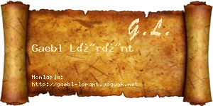 Gaebl Lóránt névjegykártya